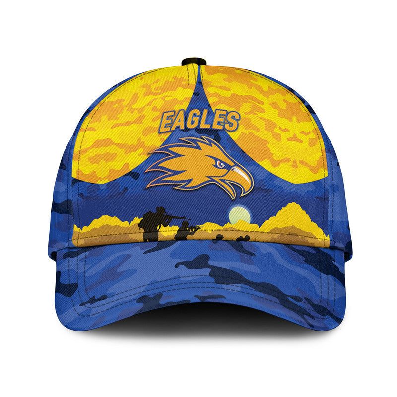 West Coast Eagles ANZAC AFL Classic Cap Simple Style - Royal Blue - Vibe Hoodie Shop