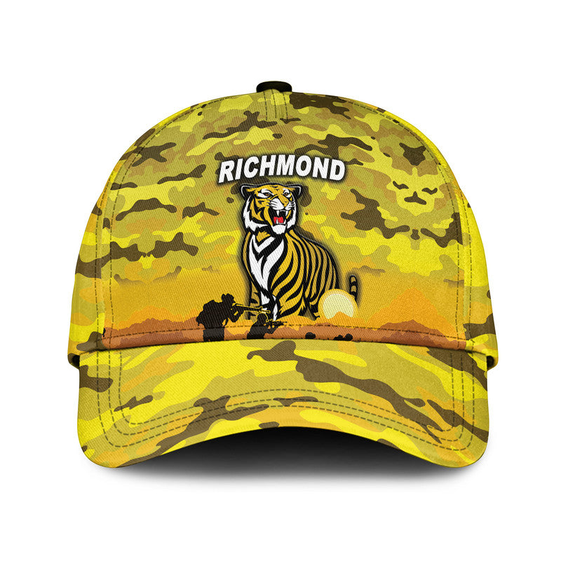 (Custom Personalised) Richmond Tigers ANZAC AFL Classic Cap Simple Style - Yellow - Vibe Hoodie Shop