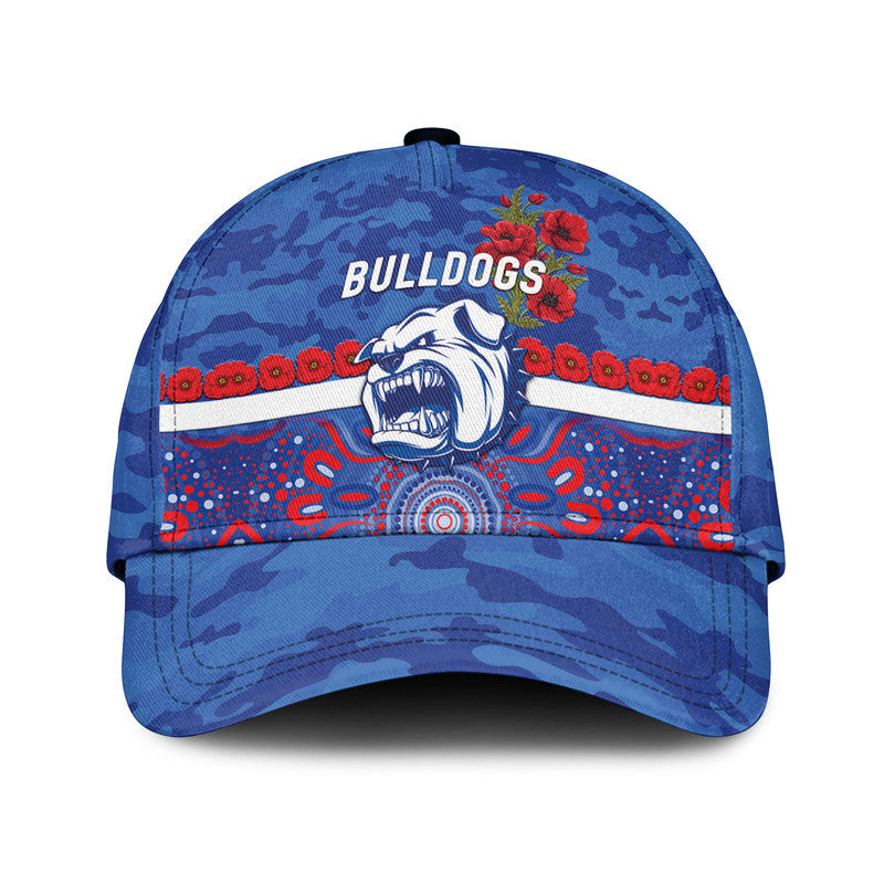 (Custom Personalised) Western Bulldogs ANZAC AFL Classic Cap Indigenous Vibes - Vibe Hoodie Shop