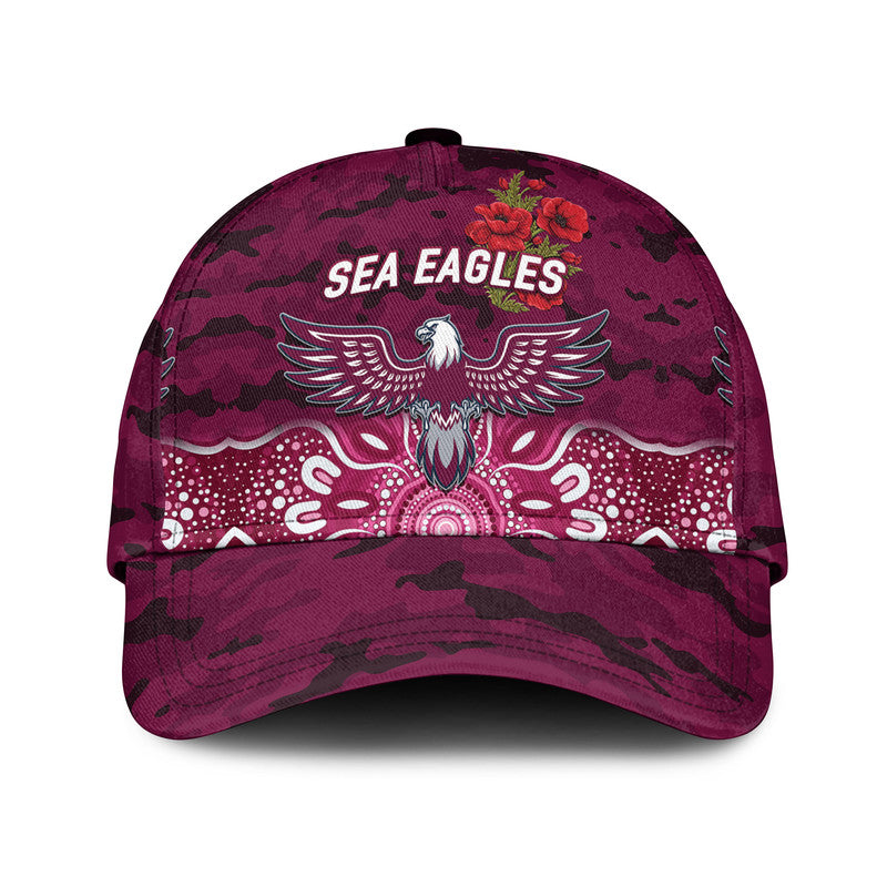 (Custom Personalised) Manly Warringah Sea Eagles ANZAC 2022 NRL Classic Cap Indigenous Vibes - Vibe Hoodie Shop