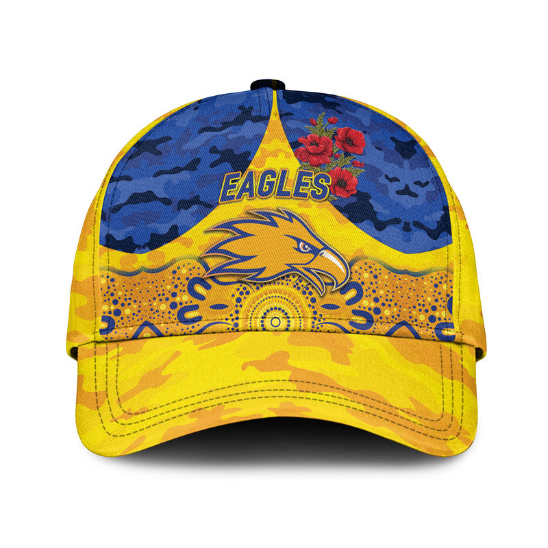 (Custom Personalised) West Coast Eagles ANZAC AFL Classic Cap Indigenous Vibes - Gold - Vibe Hoodie Shop