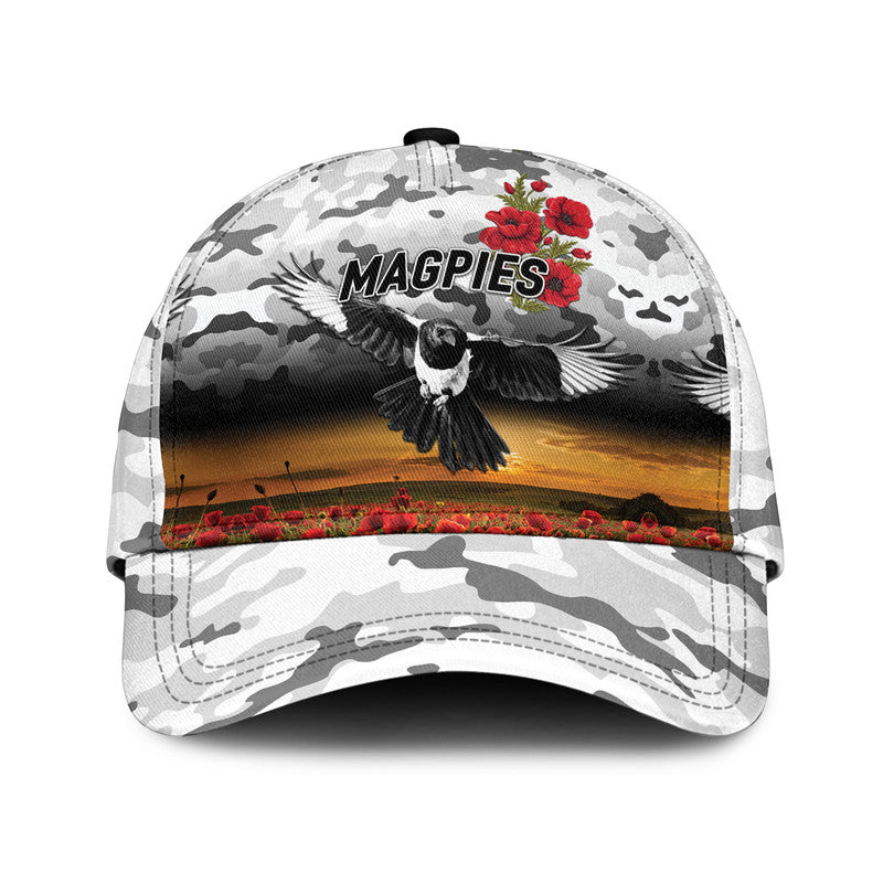 Collingwood Magpies ANZAC AFL Classic Cap Poppy Vibes - Vibe Hoodie Shop