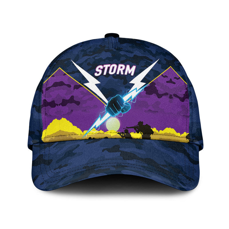 (Custom Personalised) Melbourne Storm ANZAC 2022 NRL Classic Cap Simple Style - Vibe Hoodie Shop