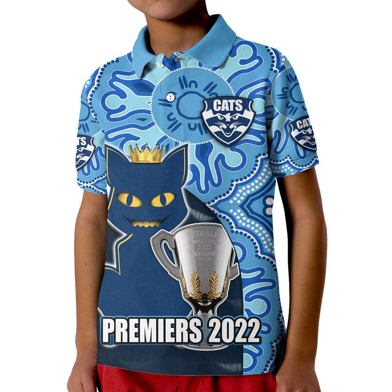 Cats Football 2022 Premiers Polo Shirt Geelong Indigenous Style LT9 - Vibe Hoodie Shop