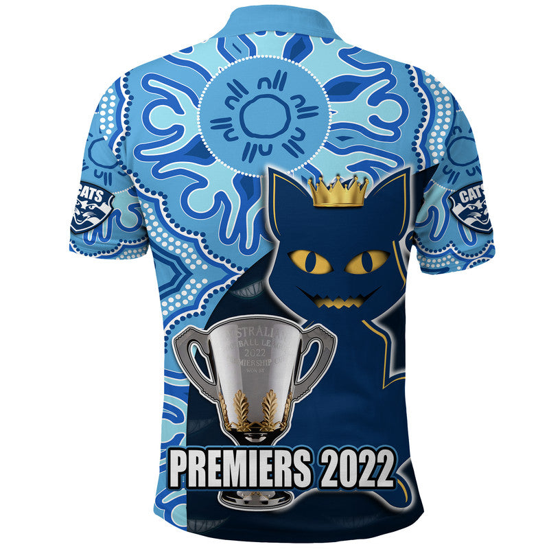 Cats Football 2022 Premiers Polo Shirt Geelong Indigenous Style LT9 - Vibe Hoodie Shop