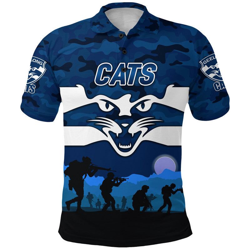 (Custom Personalised) Geelong Cats ANZAC Polo Shirt Simple Style - Vibe Hoodie Shop