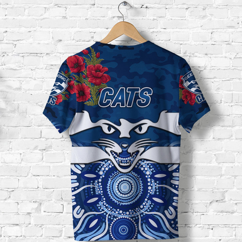 Geelong Cats ANZAC T shirt Indigenous Vibes - Vibe Hoodie Shop
