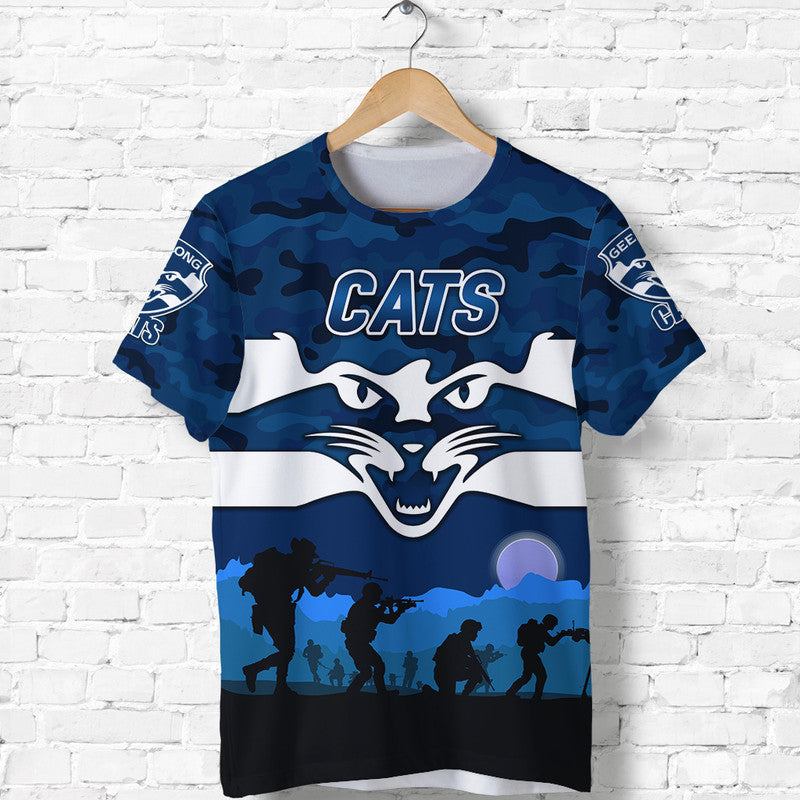 Geelong Cats ANZAC T shirt Simple Style - Vibe Hoodie Shop