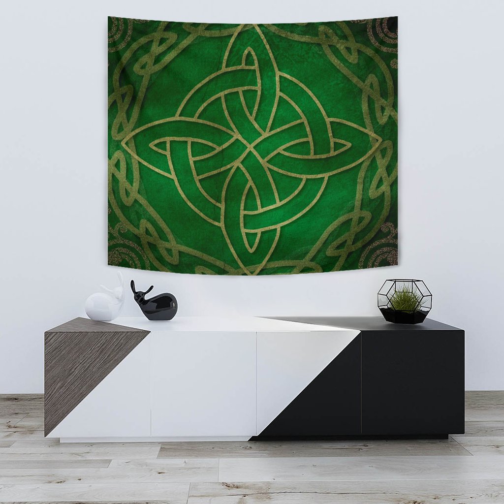 Celtic Tapestry - Celtic Knot Mandala Green - Vibe Hoodie Shop