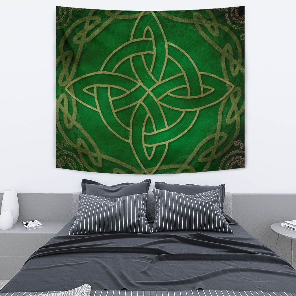 Celtic Tapestry - Celtic Knot Mandala Green - Vibe Hoodie Shop