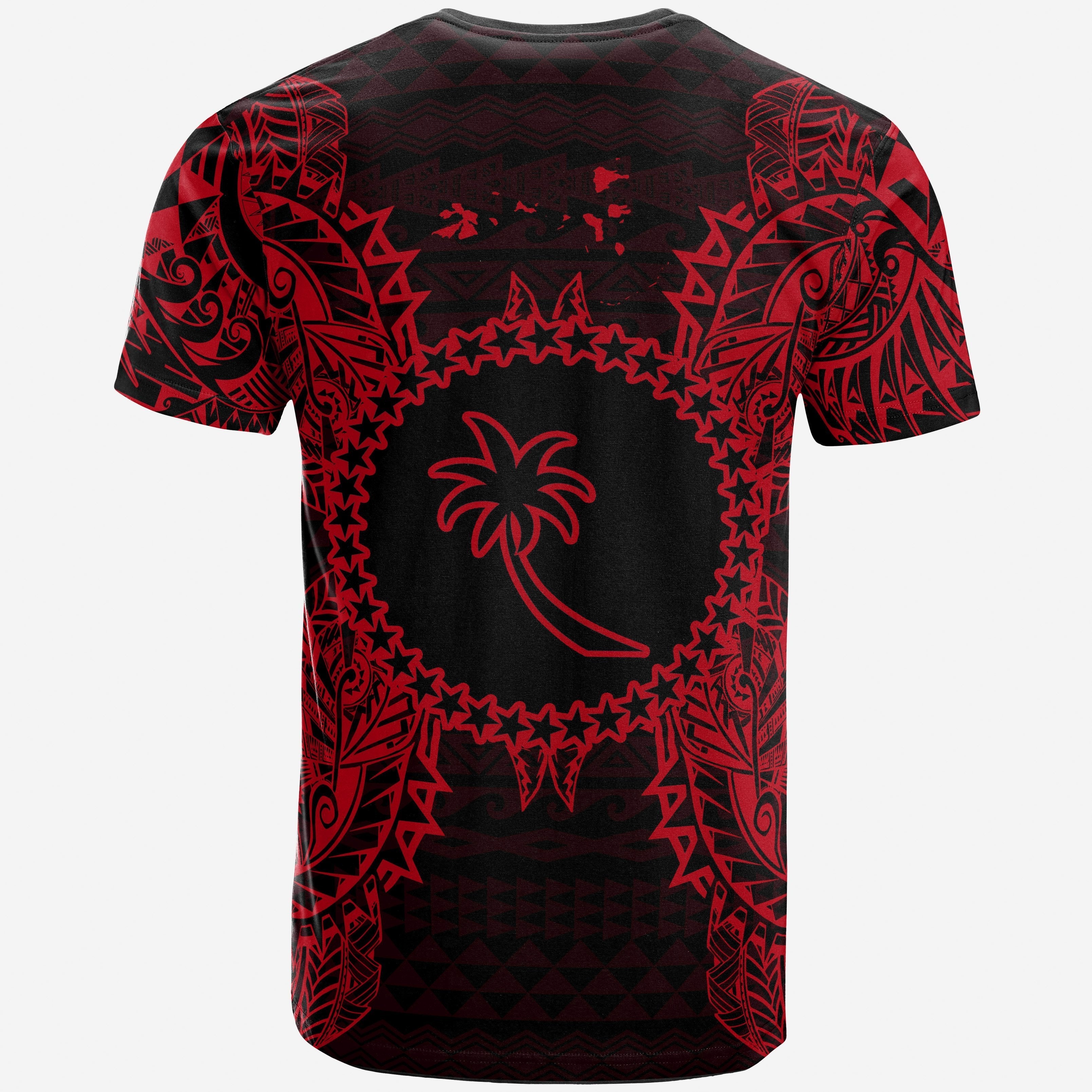 Vibe Hoodie Chuuk All T shirt - Chuuk FLag Map Polynesian Tattoo Red - Vibe Hoodie Shop