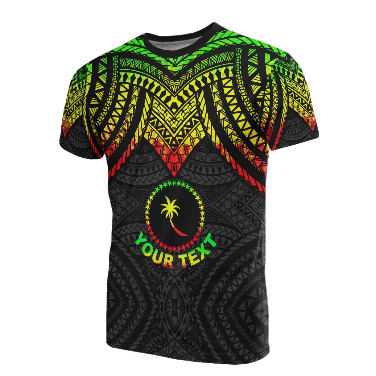Vibe Hoodie Chuuk Custom Personalised T shirt - Micronesian Pattern Reggae Armor Style - Vibe Hoodie Shop