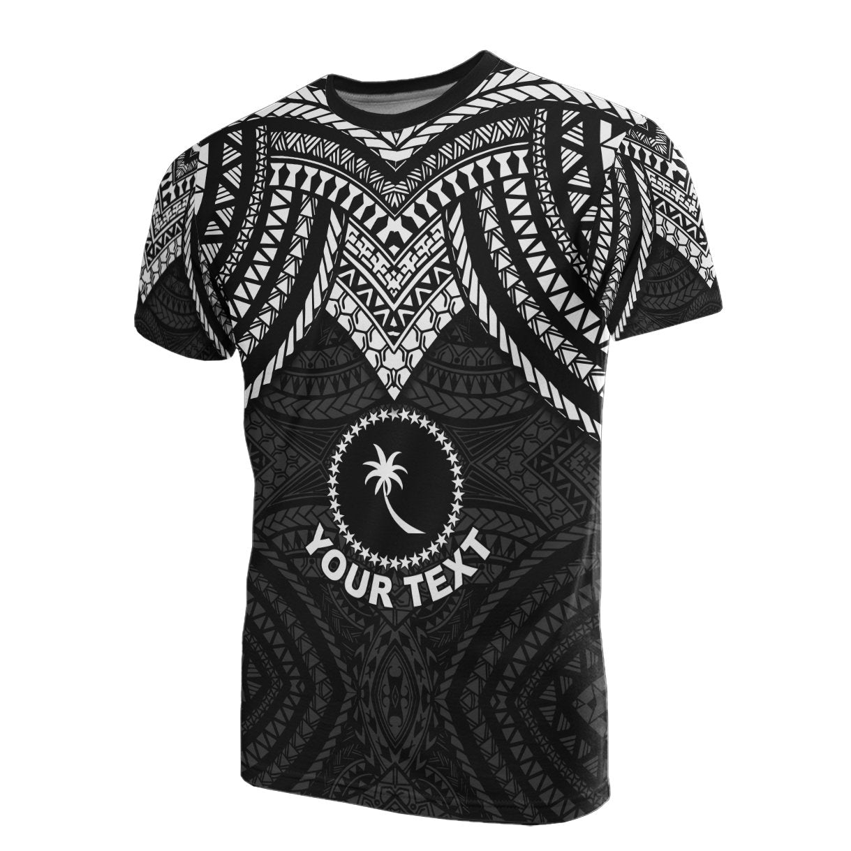 Vibe Hoodie Chuuk Custom Personalised T shirt - Micronesian Pattern Black Armor Style - Vibe Hoodie Shop