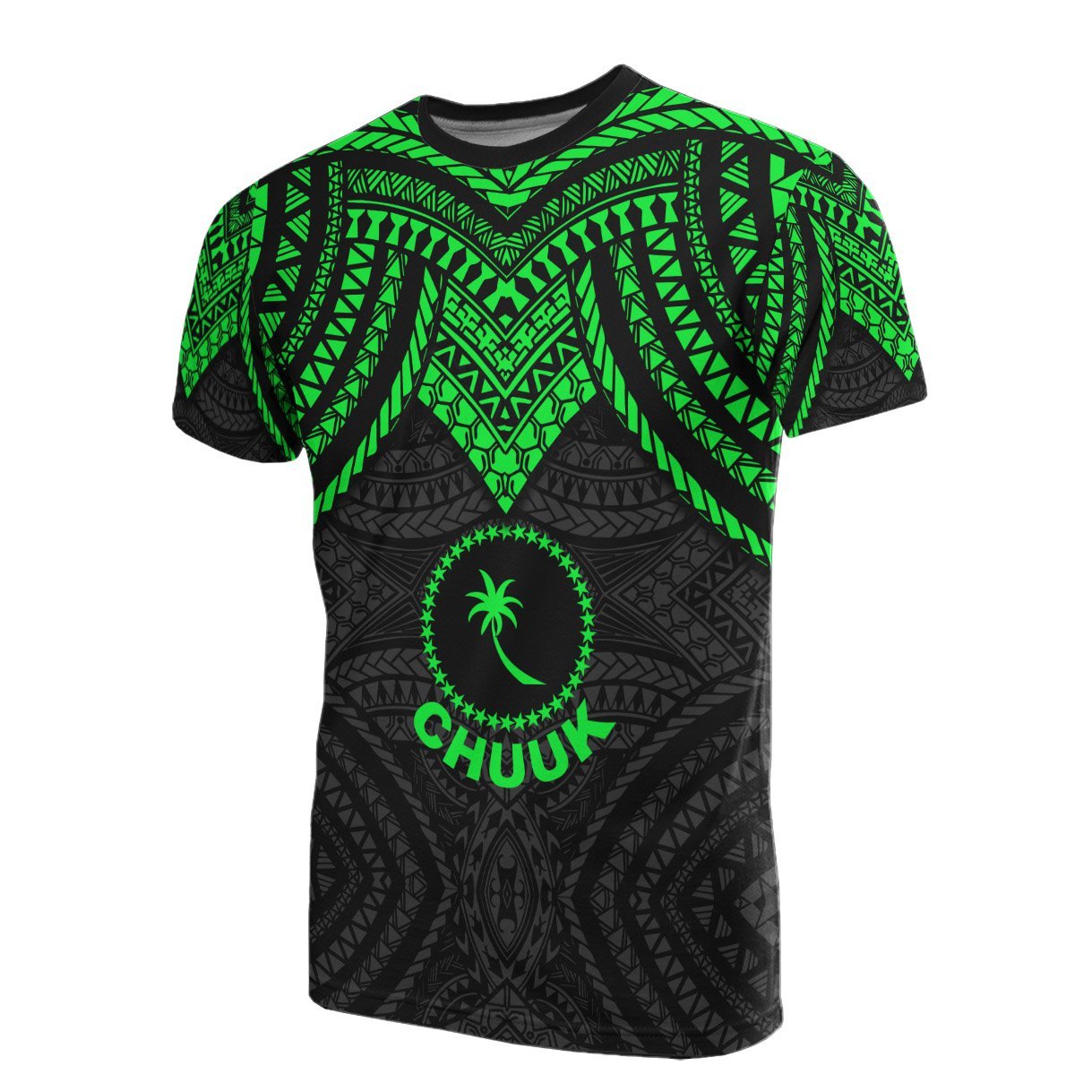 Vibe Hoodie Chuuk T shirt - Micronesian Pattern Green Armor Style - Vibe Hoodie Shop