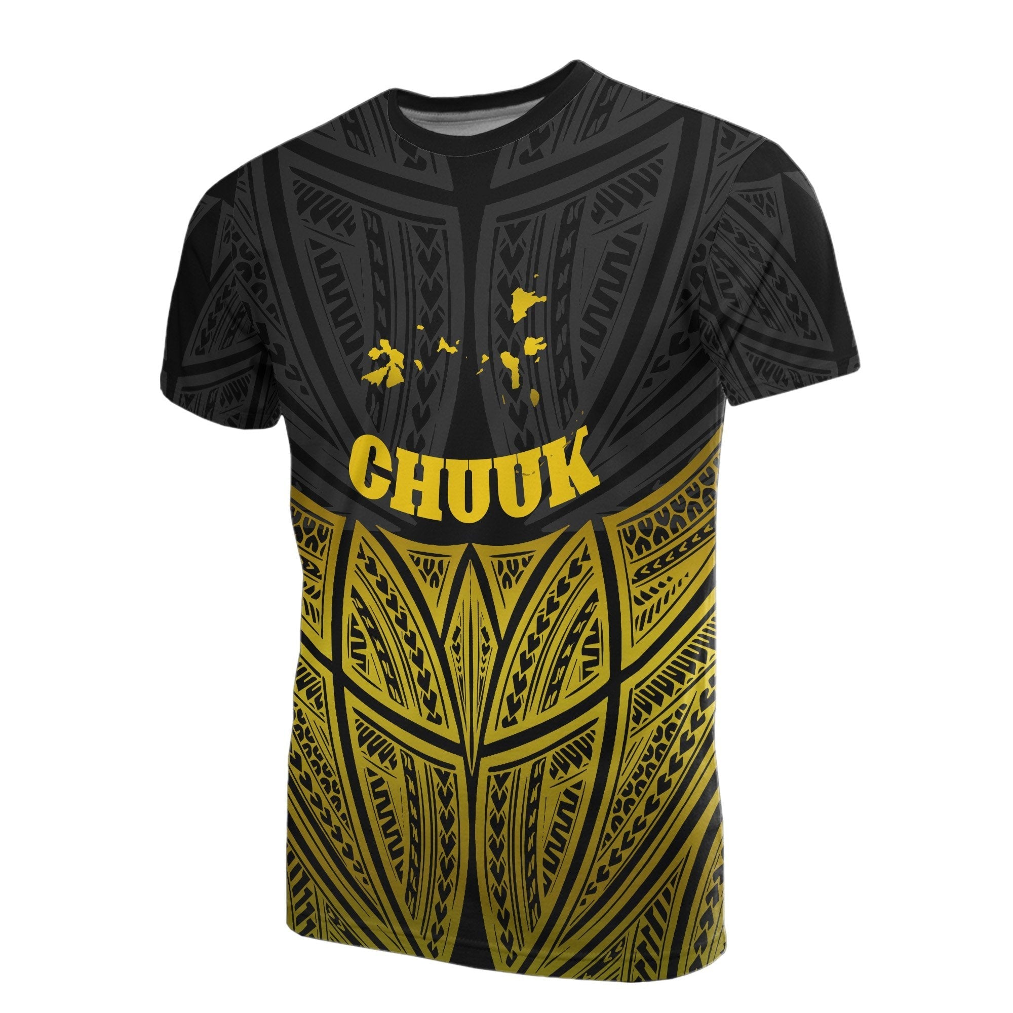 Vibe Hoodie Chuuk Polynesian T shirt Gold Pride Map And Seal - Vibe Hoodie Shop