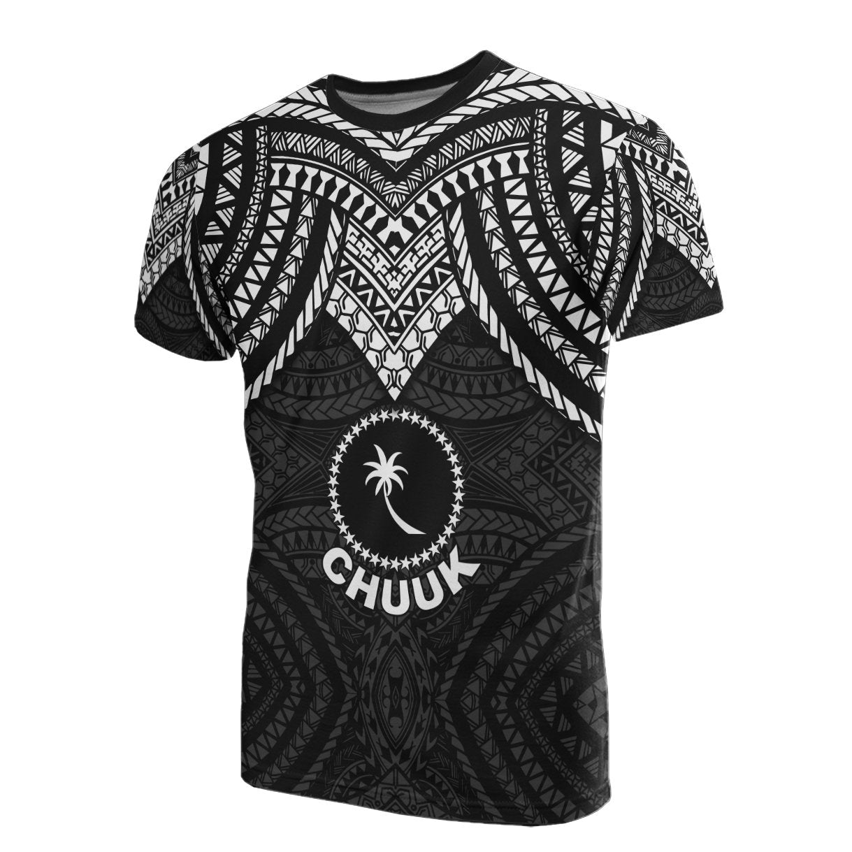 Vibe Hoodie Chuuk T shirt - Micronesian Pattern Black Armor Style - Vibe Hoodie Shop
