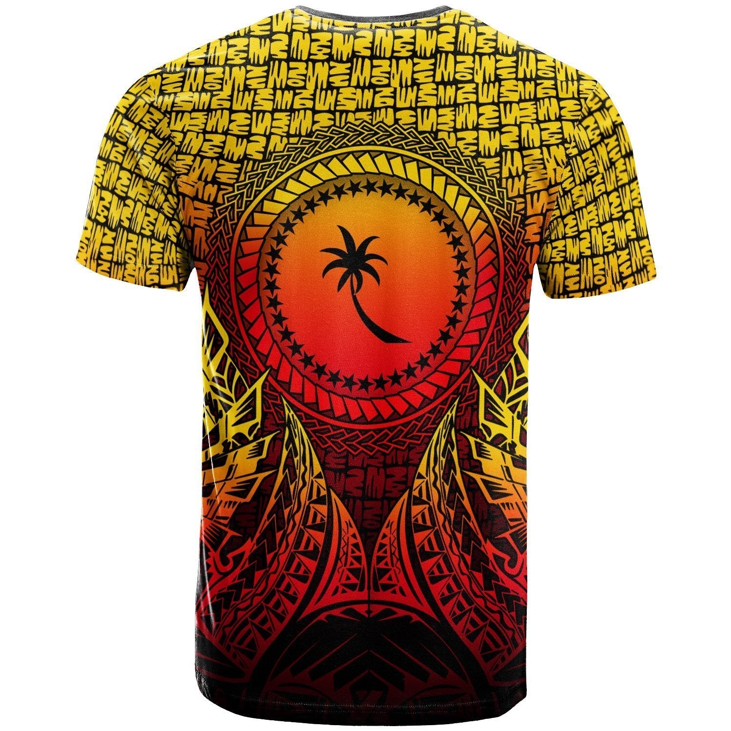 Chuuk Micronesian T shirt - Circle Pattern Yellow - Vibe Hoodie Shop