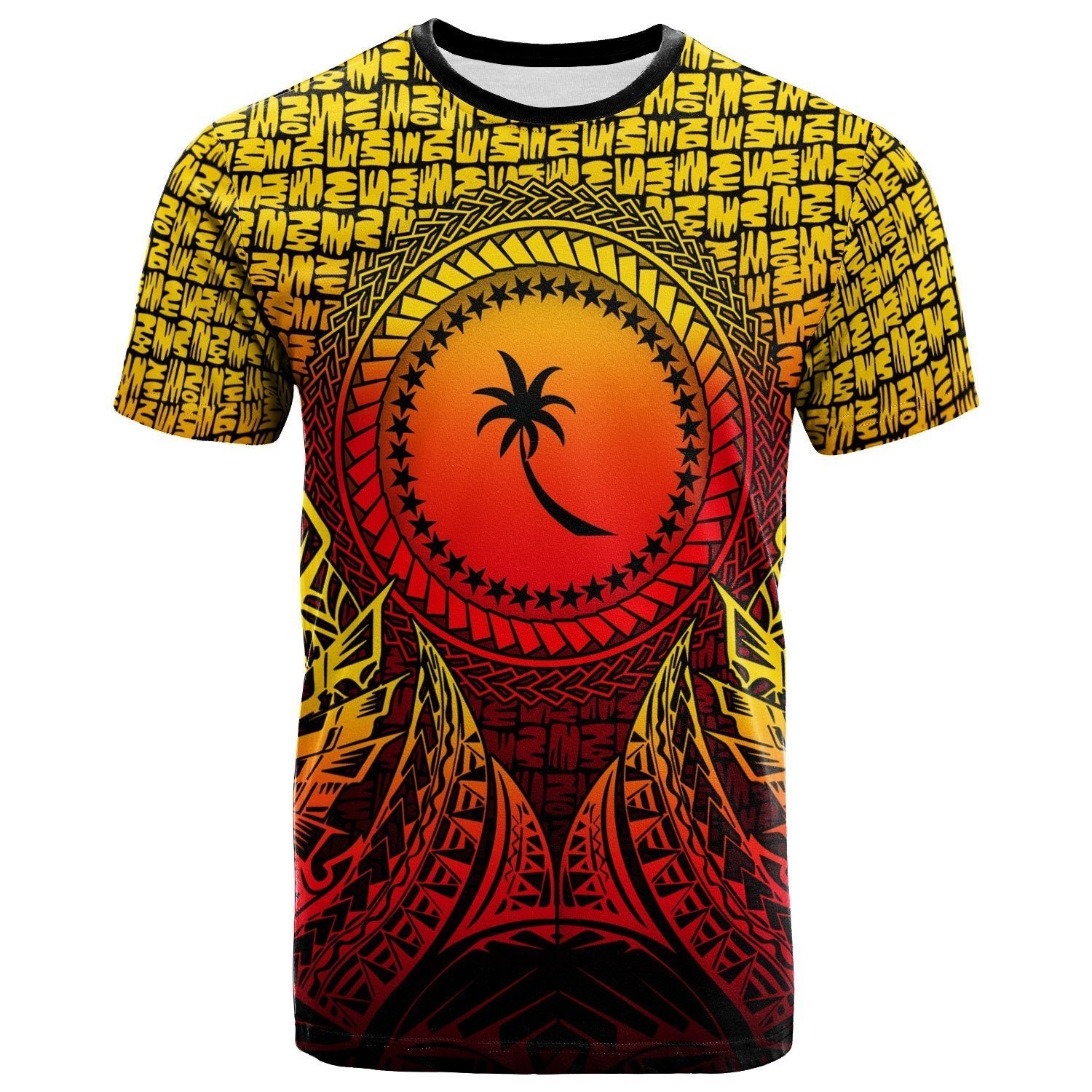 Chuuk Micronesian T shirt - Circle Pattern Yellow - Vibe Hoodie Shop