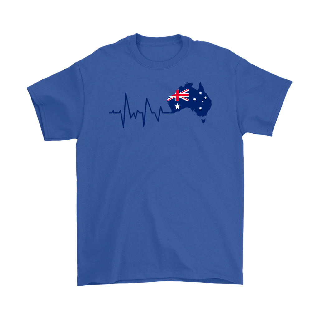 T shirt - Aus Flag T shirt Heartbeat - Unisex - Vibe Hoodie Shop