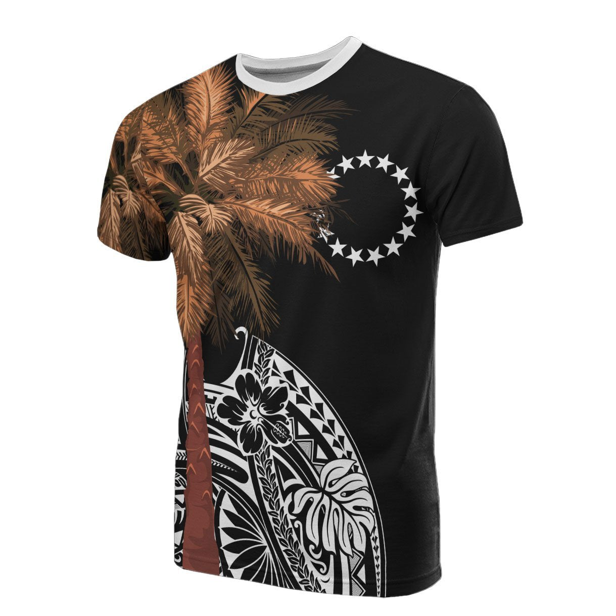 Vibe Hoodie Cook Islands All T shirt - Polynesian Palm Tree Black - Vibe Hoodie Shop