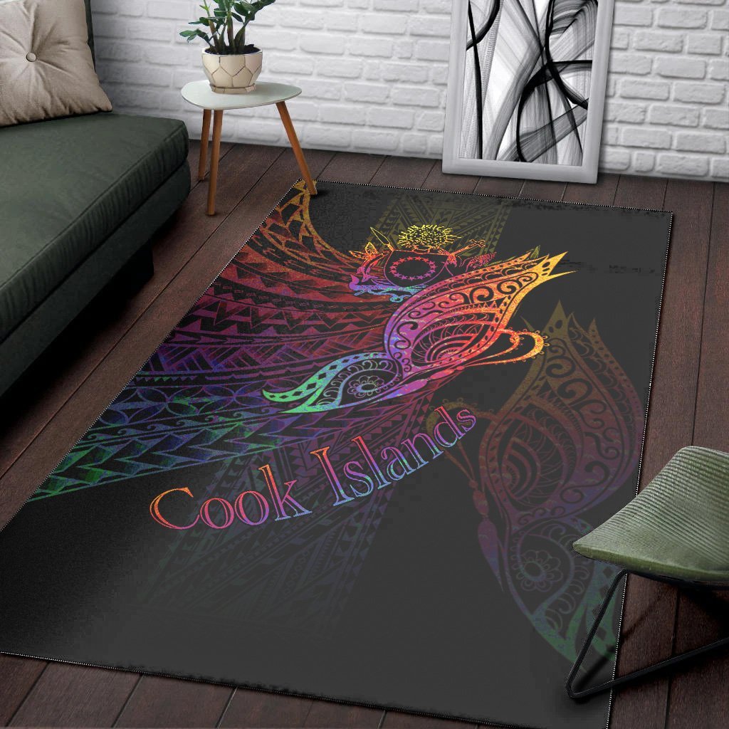 Cook Islands Area Rug - Butterfly Polynesian Style - Vibe Hoodie Shop