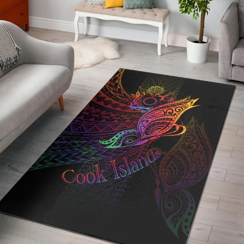 Cook Islands Area Rug - Butterfly Polynesian Style - Vibe Hoodie Shop