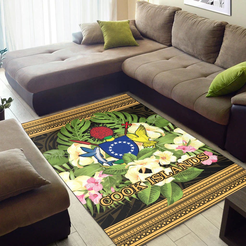 Cook Islands Area Rug - Polynesian Gold Patterns Collection - Vibe Hoodie Shop