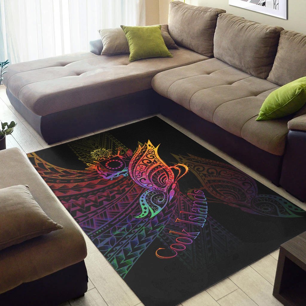 Cook Islands Area Rug - Butterfly Polynesian Style - Vibe Hoodie Shop