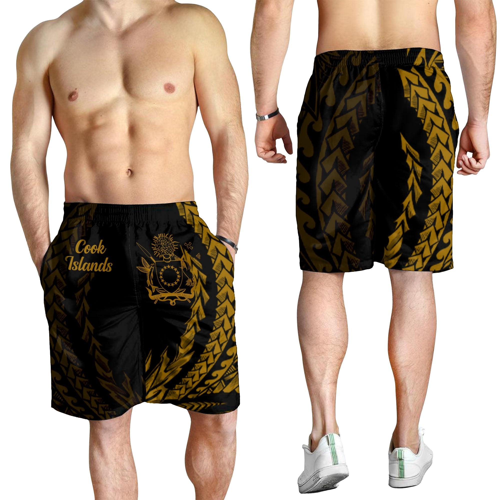 Cook Islands Men's Shorts - Wings Style - Vibe Hoodie Shop