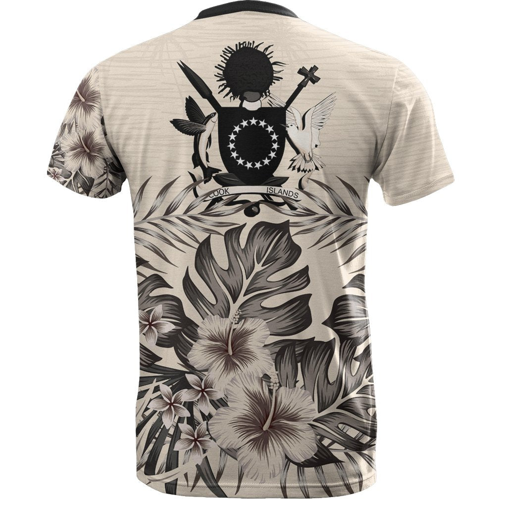 Cook Islands T shirt The Beige Hibiscus No - Vibe Hoodie Shop