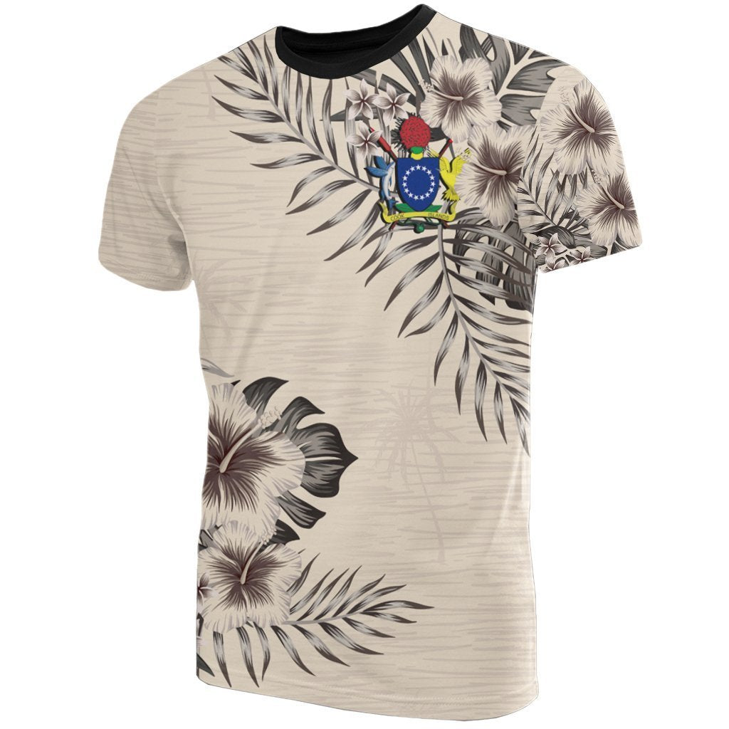 Cook Islands T shirt The Beige Hibiscus No - Vibe Hoodie Shop