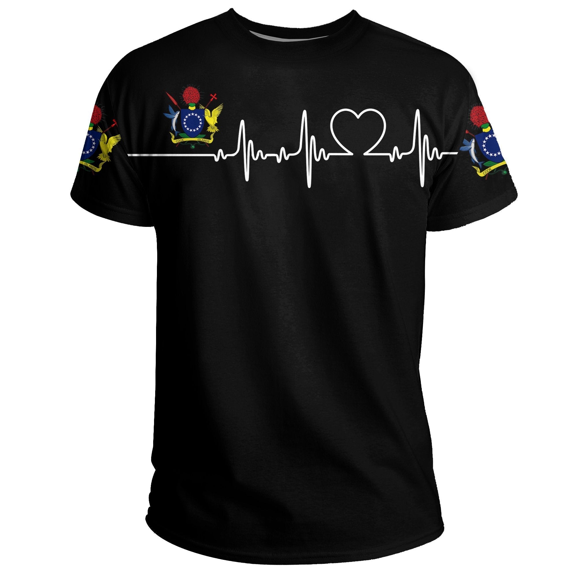 Cook Islands T shirt Heartbeat (Women's/Men's) - Vibe Hoodie Shop