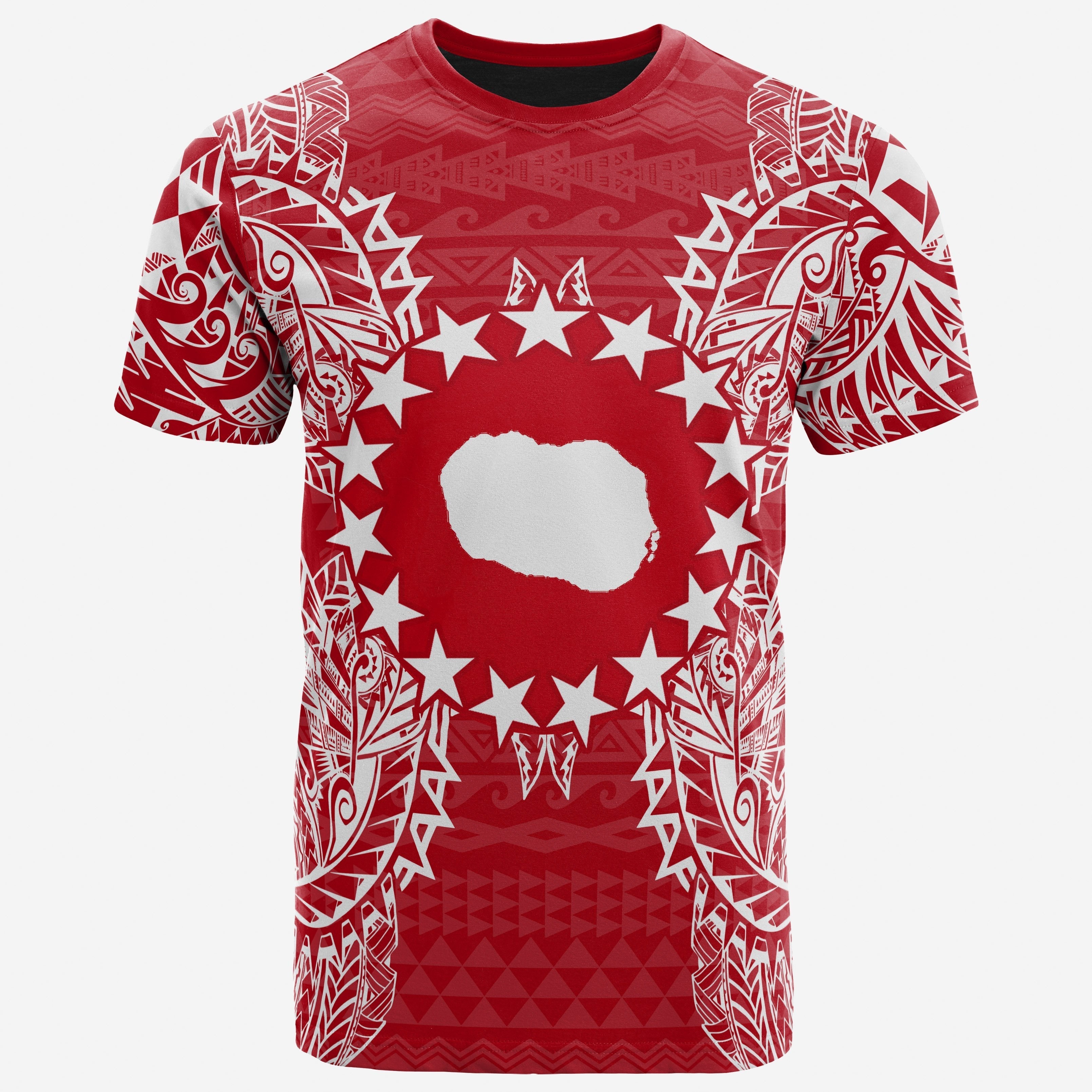 Vibe Hoodie Cook Islands Polynesian All T shirt - Cook Islands Flag Map Polynesian Tattoo Red White - Vibe Hoodie Shop