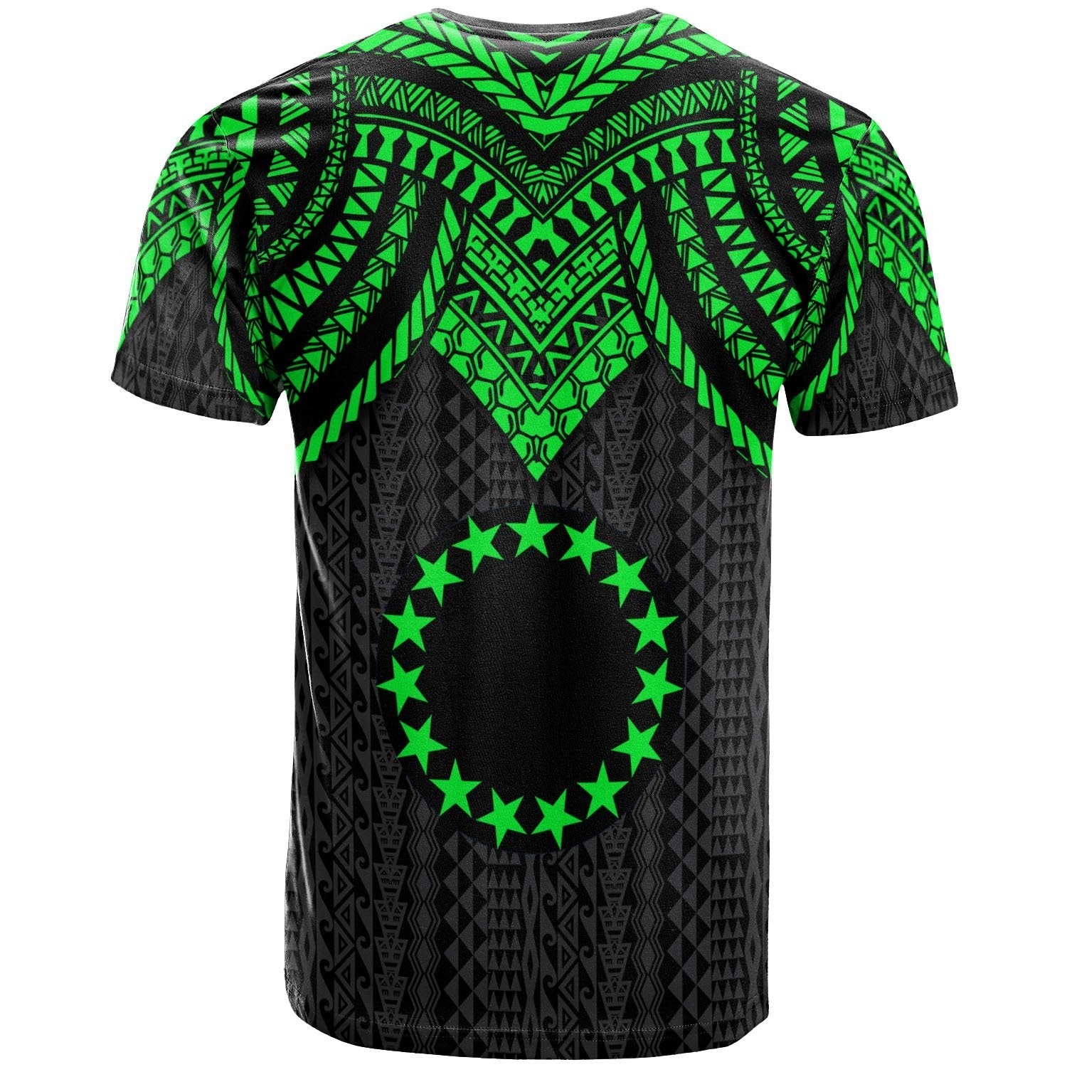 Vibe Hoodie Cook Islands Custom Personalised T shirt - Polynesian Armor Style Green - Vibe Hoodie Shop