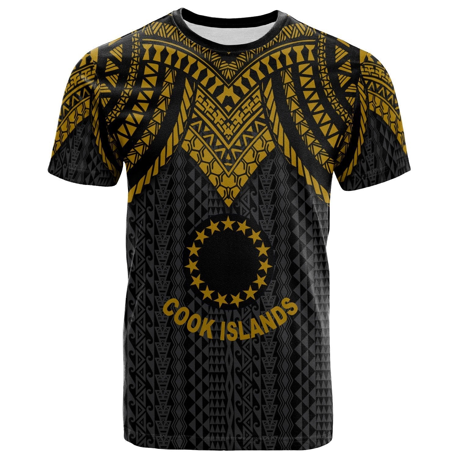 Vibe Hoodie Cook Islands T shirt - Polynesian Armor Style Gold - Vibe Hoodie Shop