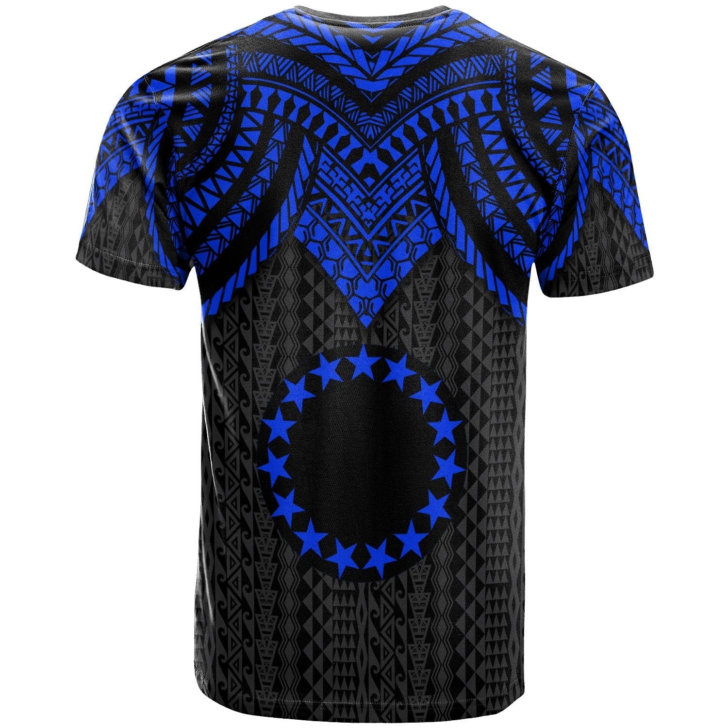 Vibe Hoodie Cook Islands T shirt - Polynesian Armor Style Blue - Vibe Hoodie Shop