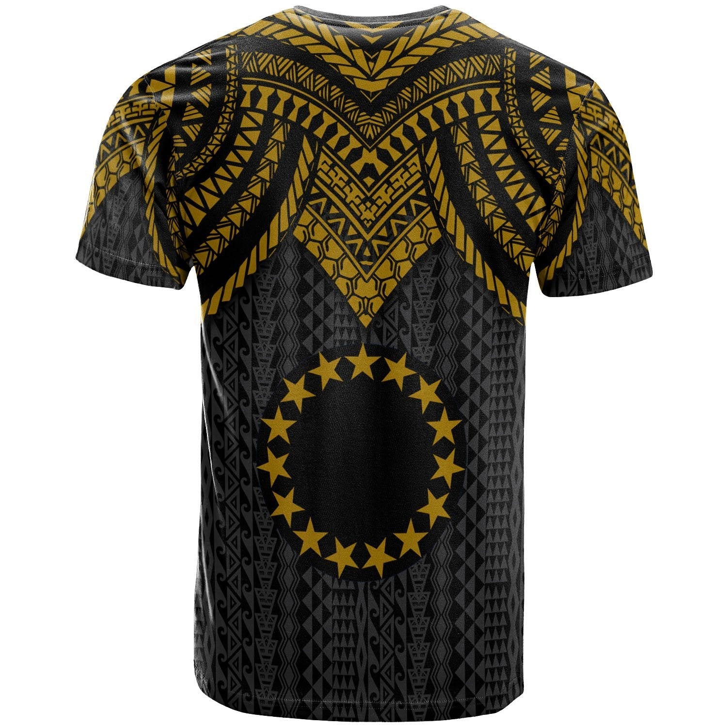 Vibe Hoodie Cook Islands Custom Personalised T shirt - Polynesian Armor Style Gold - Vibe Hoodie Shop