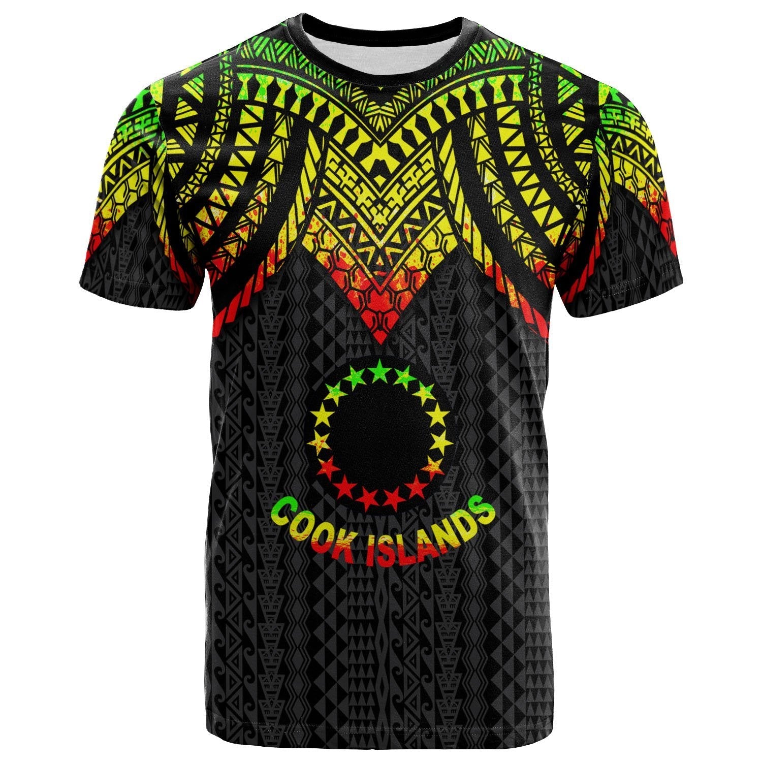 Vibe Hoodie Cook Islands T shirt - Polynesian Armor Style Reagge - Vibe Hoodie Shop