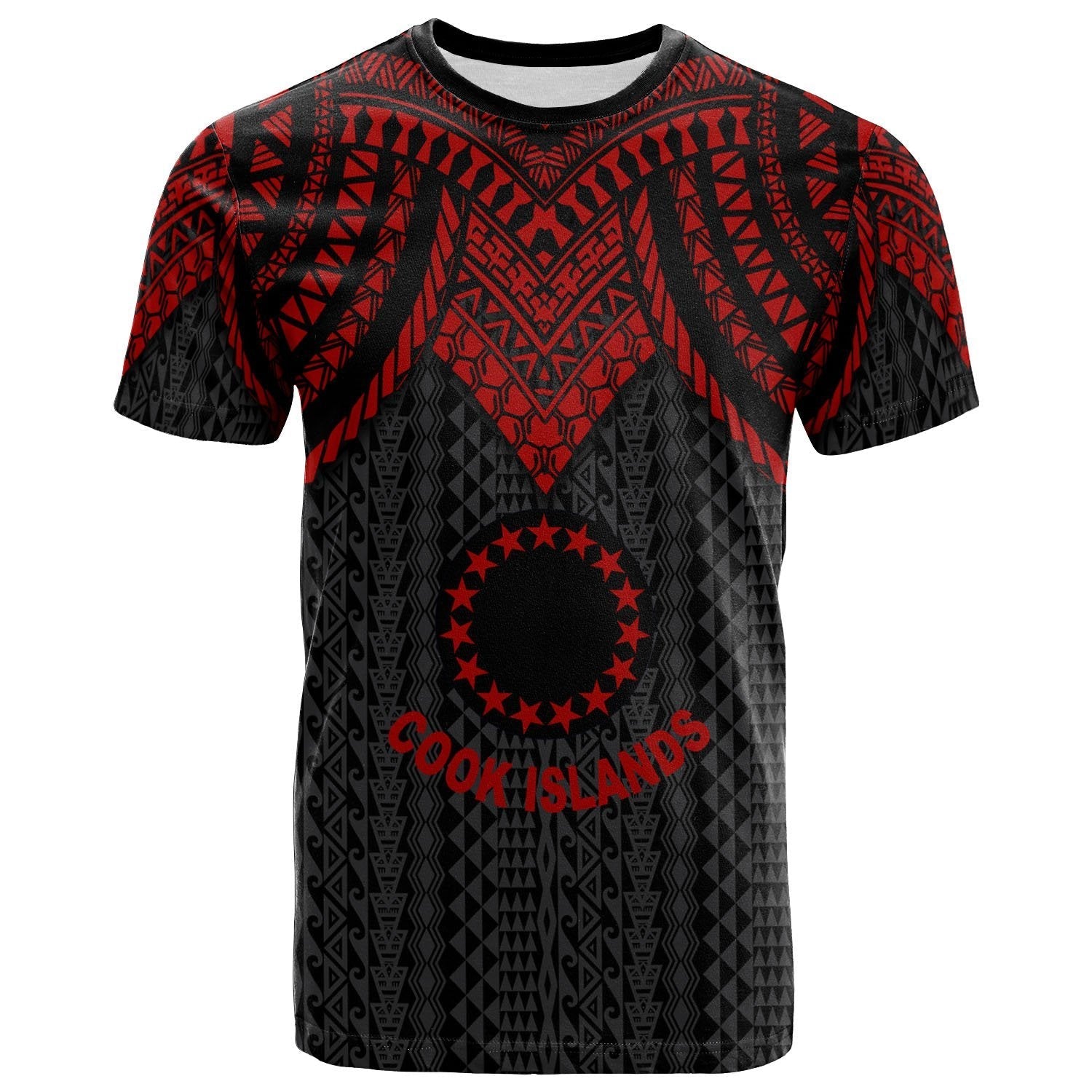 Vibe Hoodie Cook Islands T shirt - Polynesian Armor Style Red - Vibe Hoodie Shop