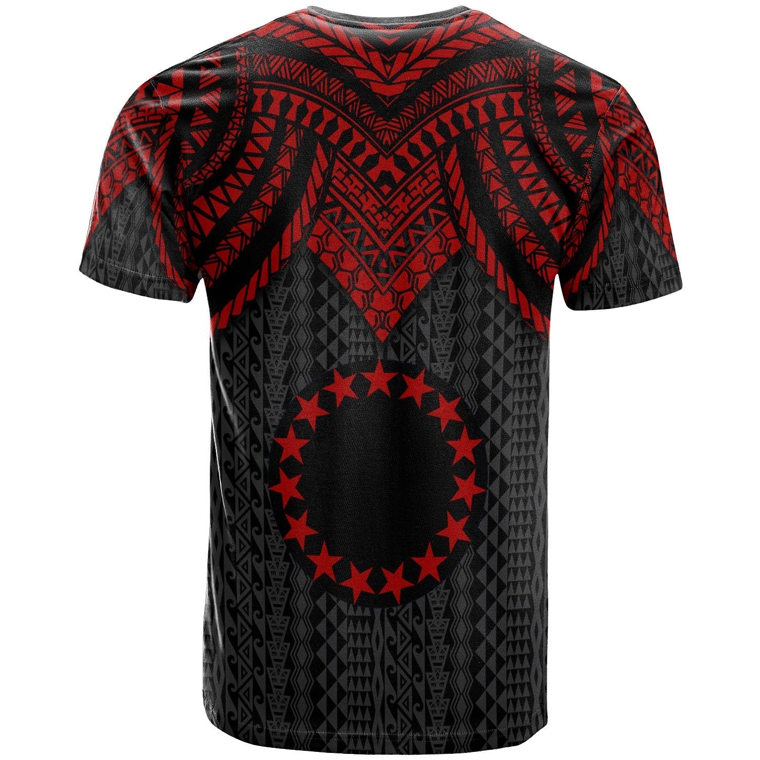Vibe Hoodie Cook Islands Custom Personalised T shirt - Polynesian Armor Style Red - Vibe Hoodie Shop