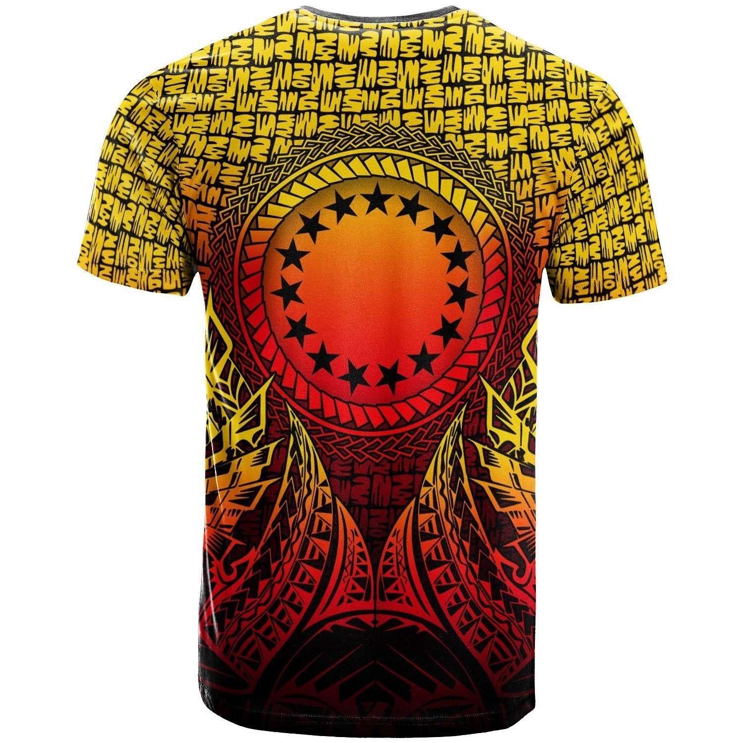 Cook Islands T shirt - Circle Pattern Yellow - Vibe Hoodie Shop