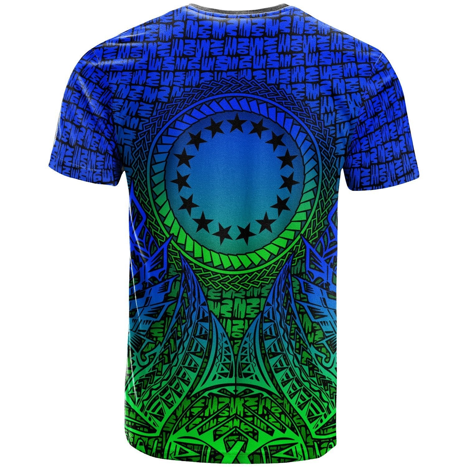 Vibe Hoodie Cook Islands T shirt - Circle Pattern Blue - Vibe Hoodie Shop