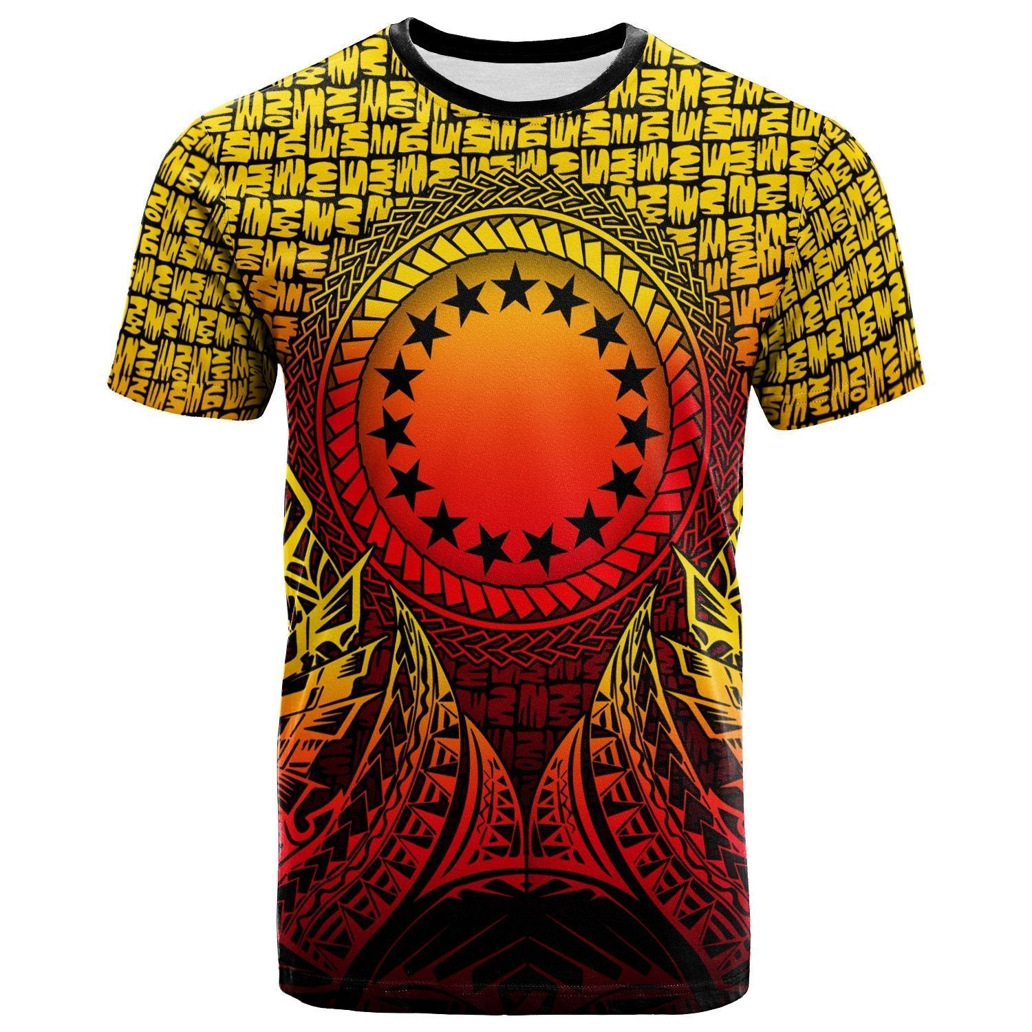 Cook Islands T shirt - Circle Pattern Yellow - Vibe Hoodie Shop