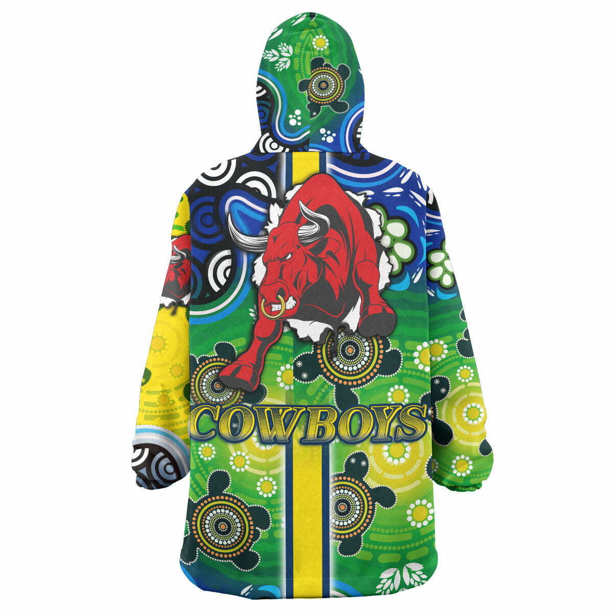 Cowboys Rugby Snug Hoodie - Custom Cowboys Logo Aboriginal Indigenous Sport Style Wearable Blanket Hoodie RLT14 - Vibe Hoodie Shop