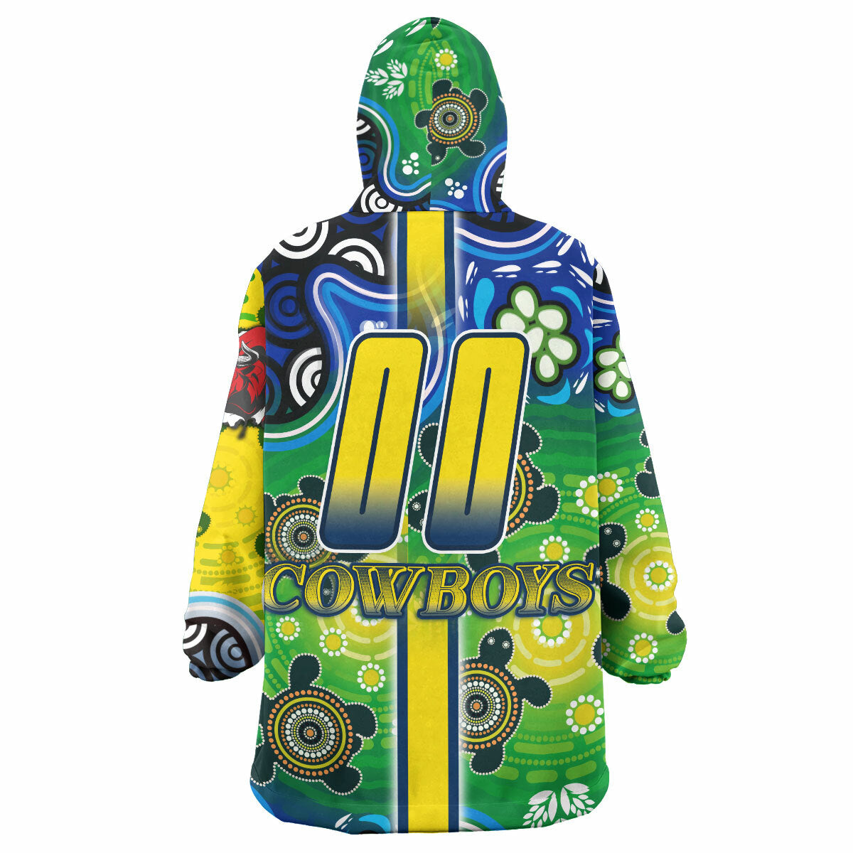 Cowboys Rugby Snug Hoodie - Custom Cowboys Logo Aboriginal Indigenous Sport Style Wearable Blanket Hoodie RLT14 - Vibe Hoodie Shop