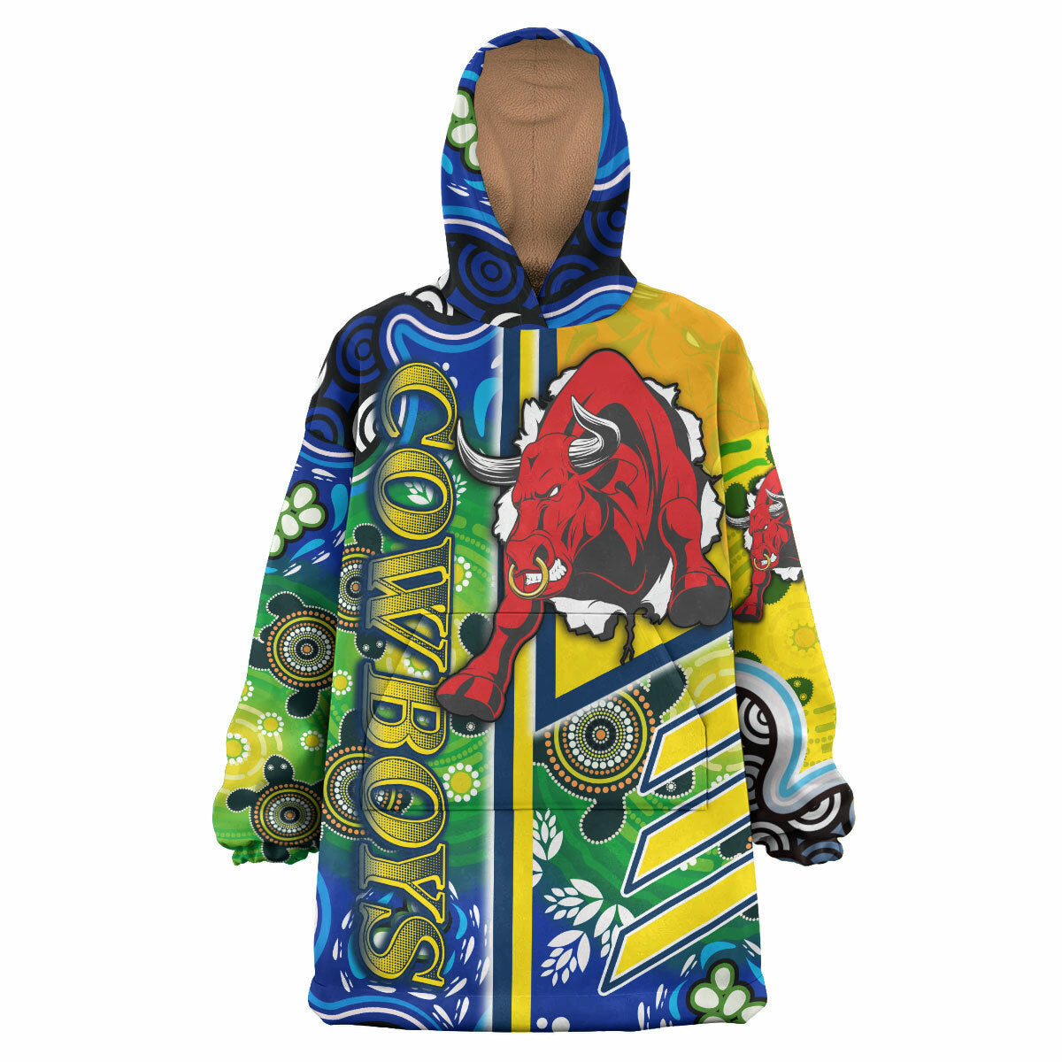 Cowboys Rugby Snug Hoodie - Custom Cowboys Logo Aboriginal Indigenous Sport Style Wearable Blanket Hoodie RLT14 - Vibe Hoodie Shop