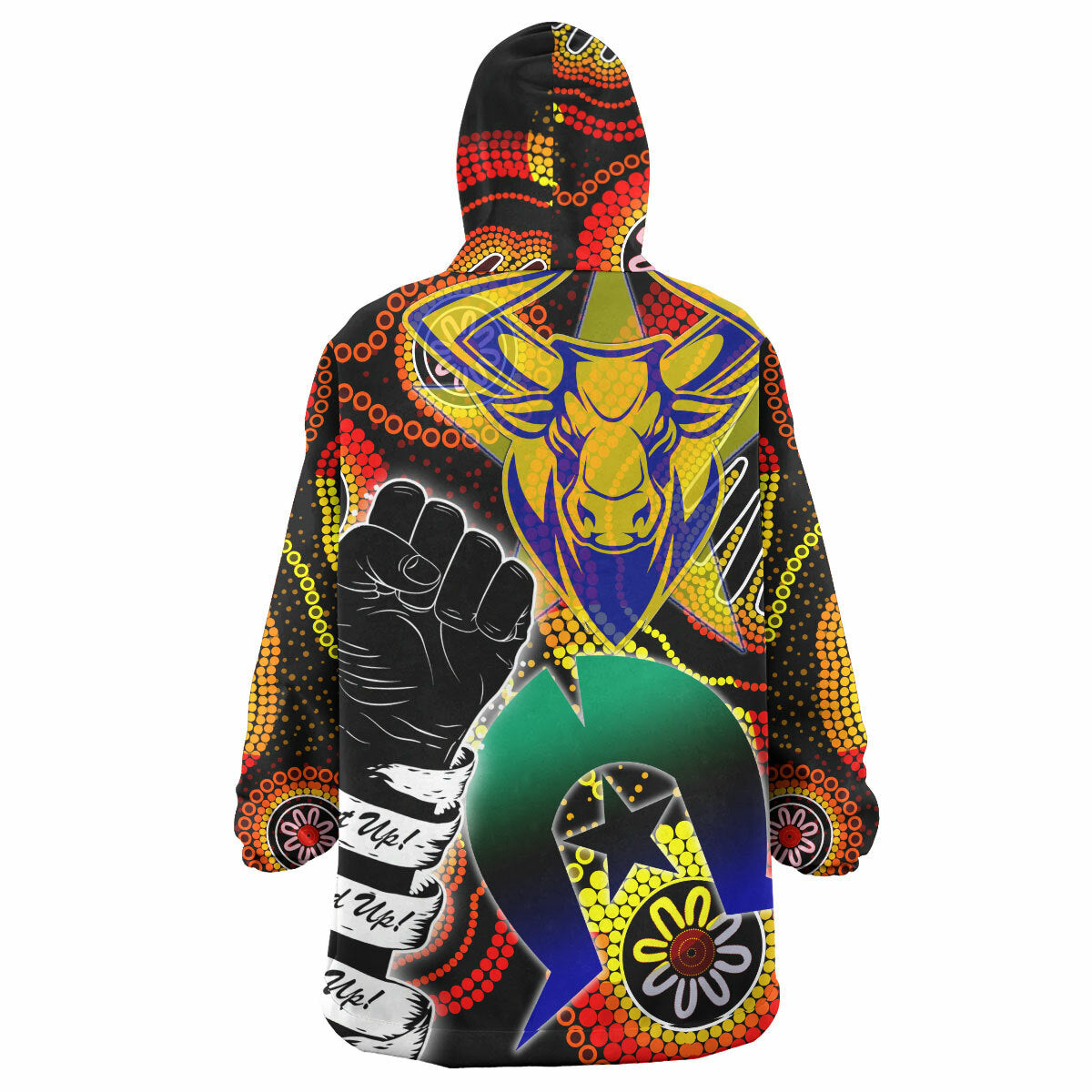 Cowboys Rugby Snug Hoodie - Custom Naidoc Week Cowboys Esport Mascot Wearable Blanket Hoodie RLT14 - Vibe Hoodie Shop