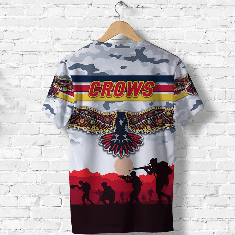 Adelaide Crows ANZAC T shirt Simple Style - White - Vibe Hoodie Shop