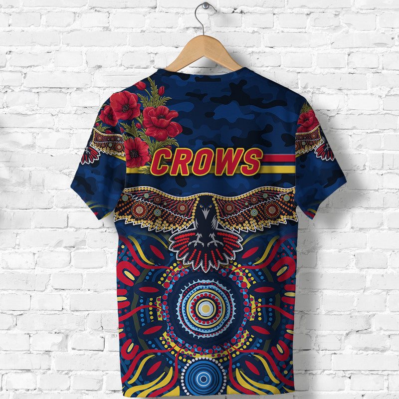 Adelaide Crows ANZAC T shirt Indigenous Vibes - Navy Blue - Vibe Hoodie Shop