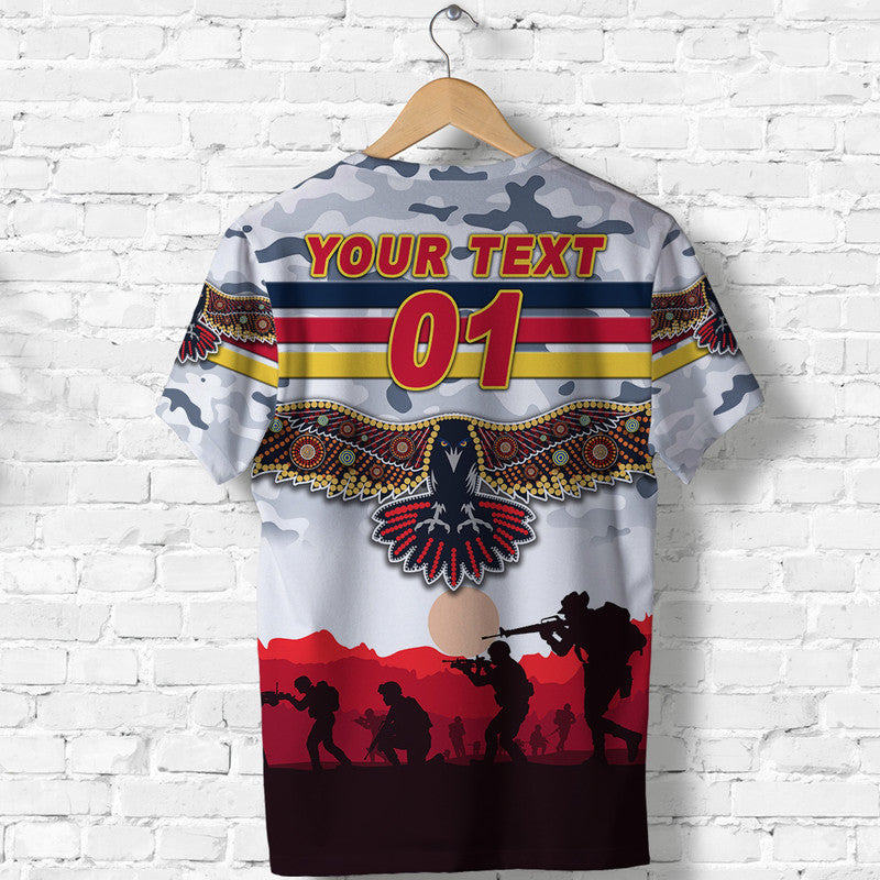 (Custom Personalised) Adelaide Crows ANZAC T shirt Simple Style - White - Vibe Hoodie Shop